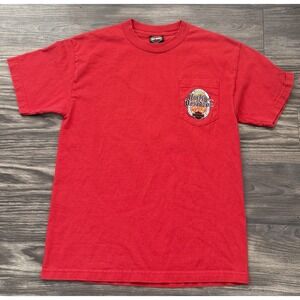 Men's Harley Davidson Red Graphic Tee Shirt‎ Route 66  Tulsa Ok Genuine Medium M